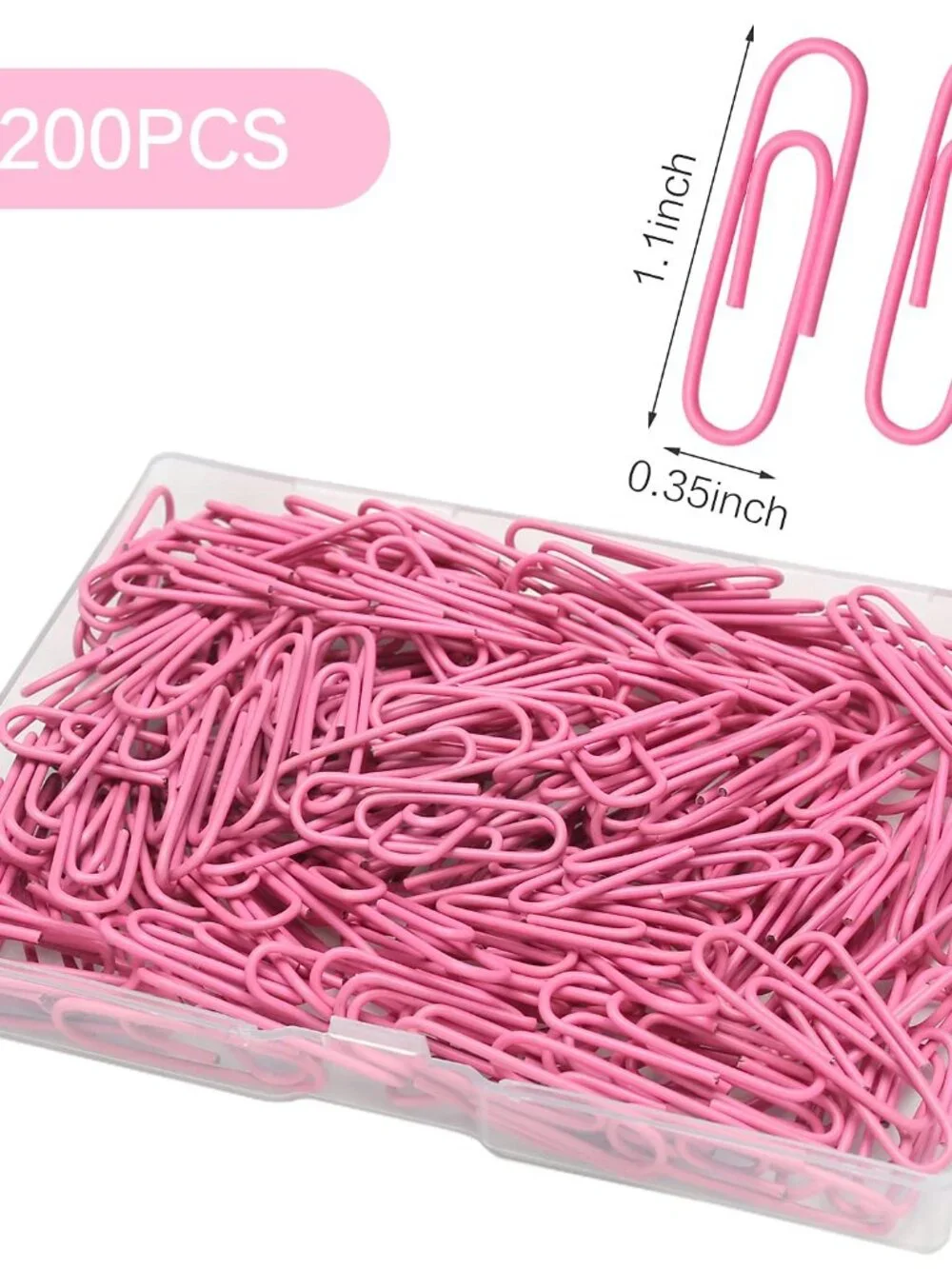 Elisel Paper Clips, 200pcs Medium Size (1.3 inch) Colored Paper Clip,Durable and